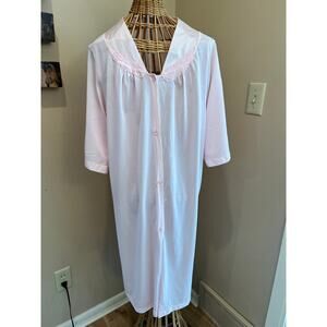 Vintage Vassarette Light Pink Sleepwear Nightgown Robe Size Large